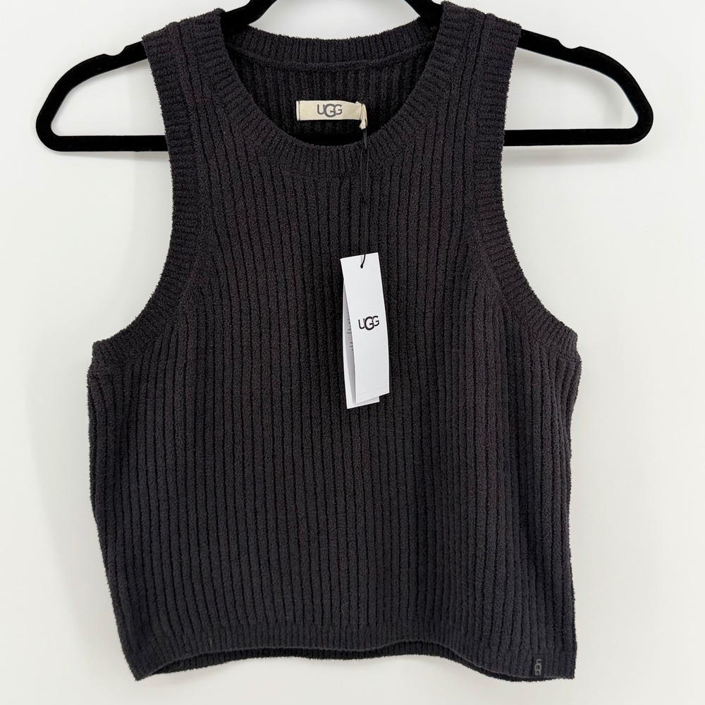 UGG Elaenia Tank Lite Large NWT Ink Blue Ribbed Chenille Sweater Vest Soft